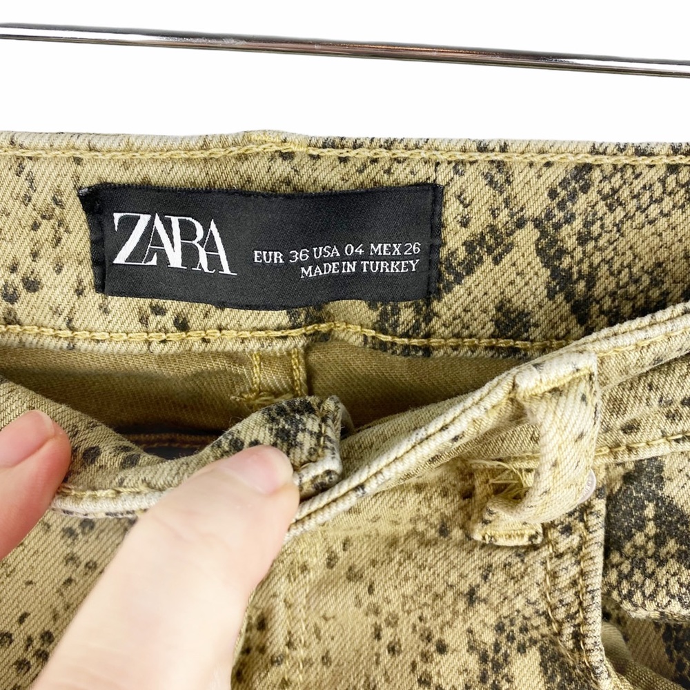 ZARA Python Snake Print High Waist Skinny Jeans 4 - Picture 9 of 11